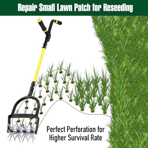 image for Jardineer Rotary Cultivator Garden Tool, Hand Tiller for Gardening wit