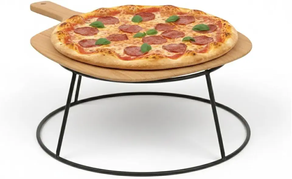 Suporte para pizza Base redonda elevada em metal Acessorio para servir pizza
