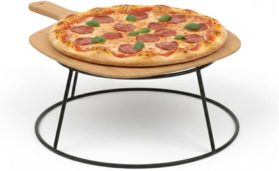 Suporte para pizza Base redonda elevada em metal Acessorio para servir pizza