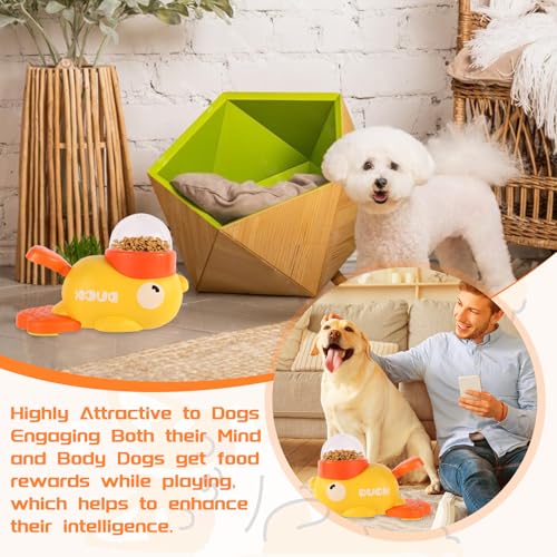 Shinybox Slow Feeder 2-in-1 Intelligenzspielzeug für Hunde - Reduziert Blähungen & Schlingen, Futter-Ente für Kleine & Mittlere Hunde