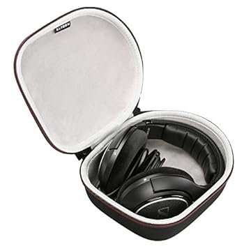 Capa de fone de ouvido compatível com Sennheiser Consumer Audio HD 560 S / 599 SE / 280 Pro / 599/600 / 660S2 / 620S / 569 Fones de ouvido audiófilos sobre a orelha, preto + cinza