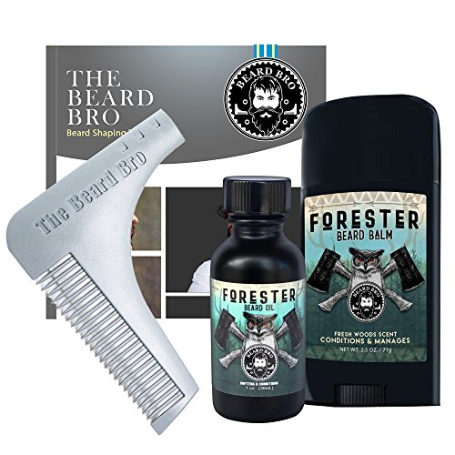 Beard Bro Complete Facial Hair Shaping Tool with Forester Beard Oil and Beard Balm