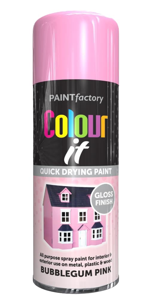 Alezyb Pink Bubblegum - 2 X Bubblegum Pink 400Ml All Purpose Spray Paint | Use On Metal, Wood, Plastic And Multipurpose Aerosol Professional Quality Perfect Finish, For Interior Exterior And Excellent Coverage
