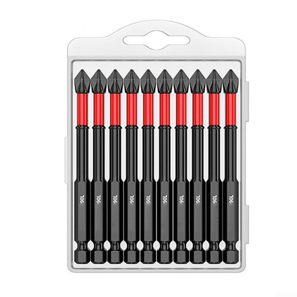 Kit de puntas de destornillador de precisión antid Juego de 10 puntas de destornillador magnéticas PH2, antideslizantes, largas, de 25 a 150 mm, for reparación de maquinaria de carpintería.(150mm)