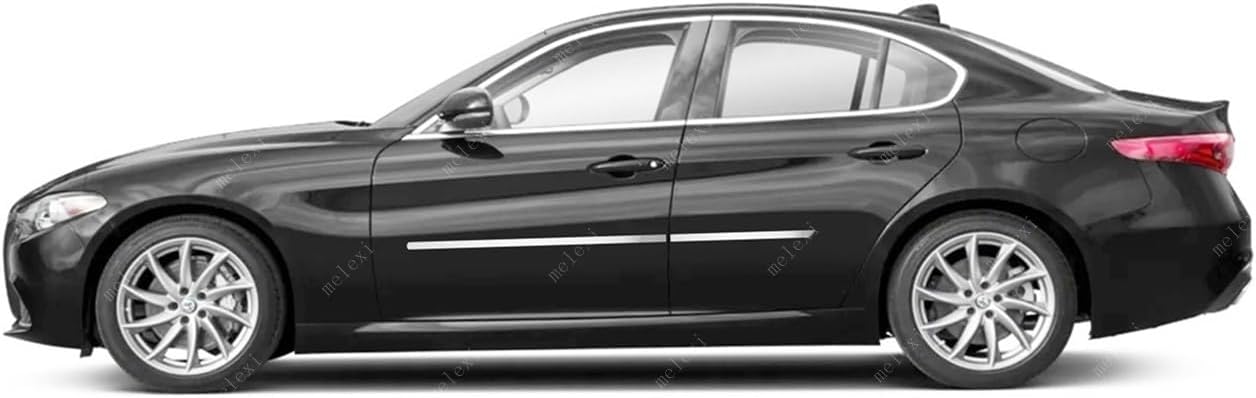 MELEXI Chrome Side Door MOLDING 4 Door 4 PCS S.Steel Compatible with ALFA Romeo Giulia 2017 Onwards