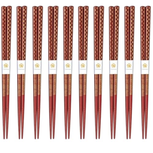 J-kitchens 箸 10膳セット お弁当 ピクニック 行楽用 運動会 来客用 おもてなし 木製 砂金市松 21.0cm 食洗機対応 日本製