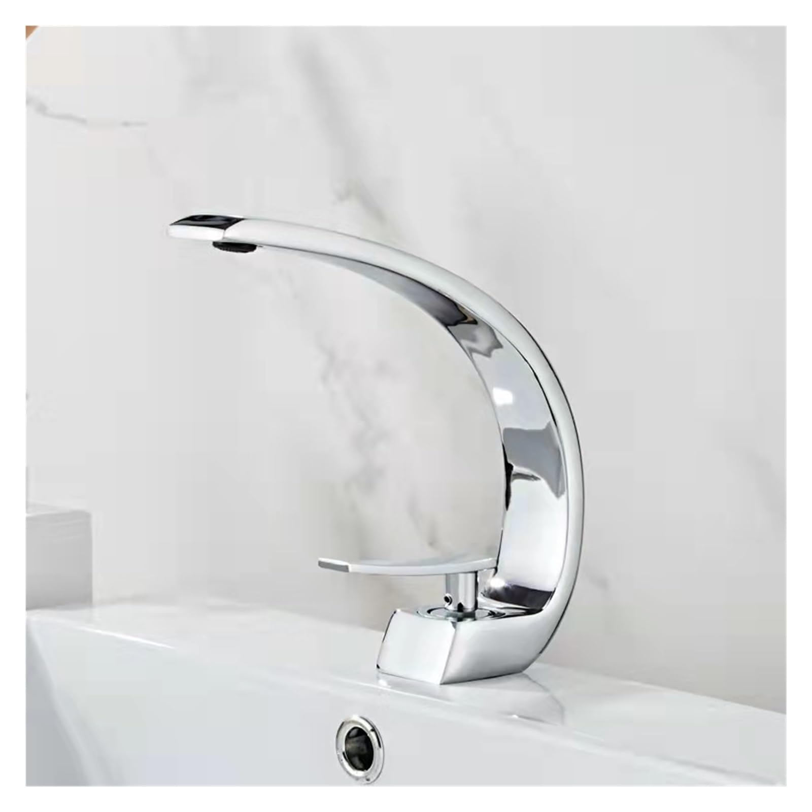 Faucet，Sink Cold and Hot Water Mixer Tap Creative Curved Mixers