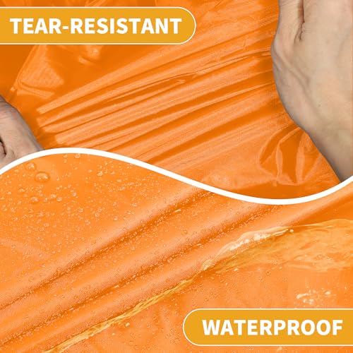 Image of Car Cover Waterproof All Weather Automotive Outdoor Anti-UV Full Exterior Cover for Toyota 4runner 210D-PU Orange with Left Side Zippers