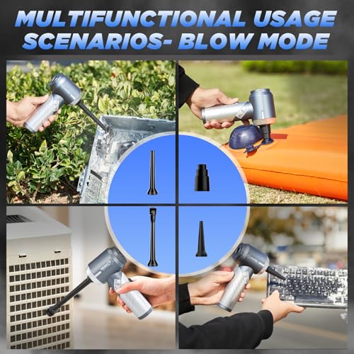 Image of Saker Car Vacuum Cleaner 17000PA Foldable Mini Handheld Vacuums Portable Cordless with Brushless Motor for Gifts, Hair,Cars,Bedrooms,Offices Cleaning HL132 Silver