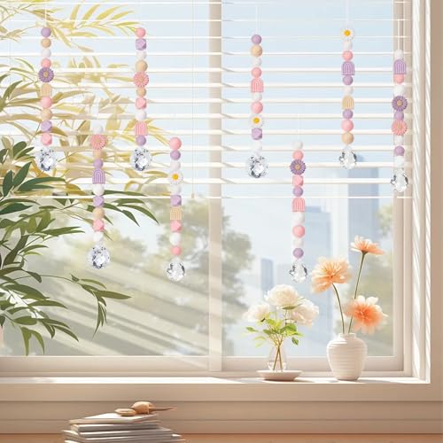 Sonnenfänger Kristall,8 Stück Kristall Windspiel,Sonnenfänger Bastelset,Anhänger Kristallkugel,DIY Kristalle Anhänger Suncatcher,Lichtfänger Kristalls,für Fenster Haus Garten Windspiel