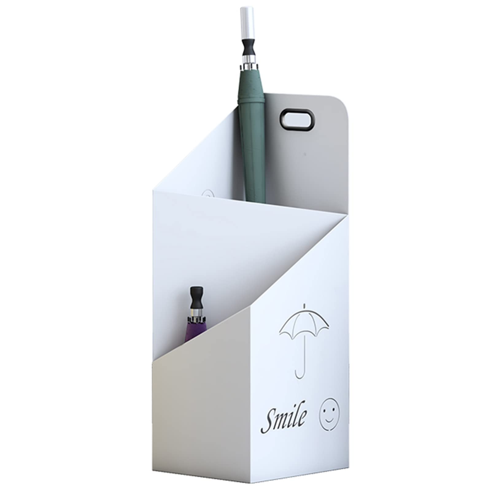 Porte-parapluie blanc en métal de 60 cm pour l'entrée de la maison