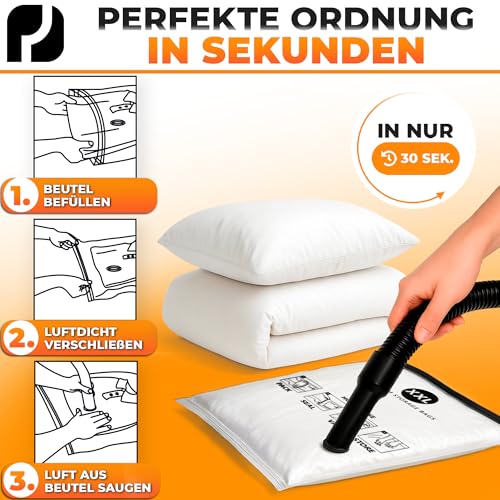 PACKDUDE® XXL Vakuumbeutel für Bettdecken & Kissen I 2 STÜCK I Größe XXL: 130x90cm I Vakuumbeutel groß für Bettwäsche I Big Vacuum Bags for Bedding I Große Vakuumierbeutel für Bettdecken & Kleidung