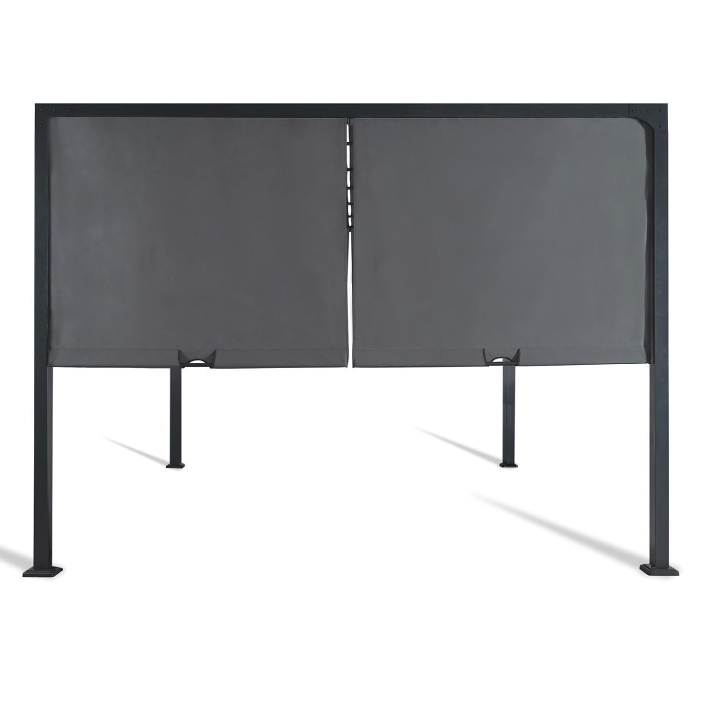 IDMarket - Pergola coulissante 2 pans 3x4 M belvédère de jardin toile gris anthracite