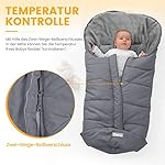 Orzbow Fußsack für Kinderwagen Buggy,Baby Fußsack Schlafsack,Babyfußsack für Babyschale,Winterfußsack mit Reißverschluss Waschbar Passend für Alle Kinderwagen (Grau,Groß)
