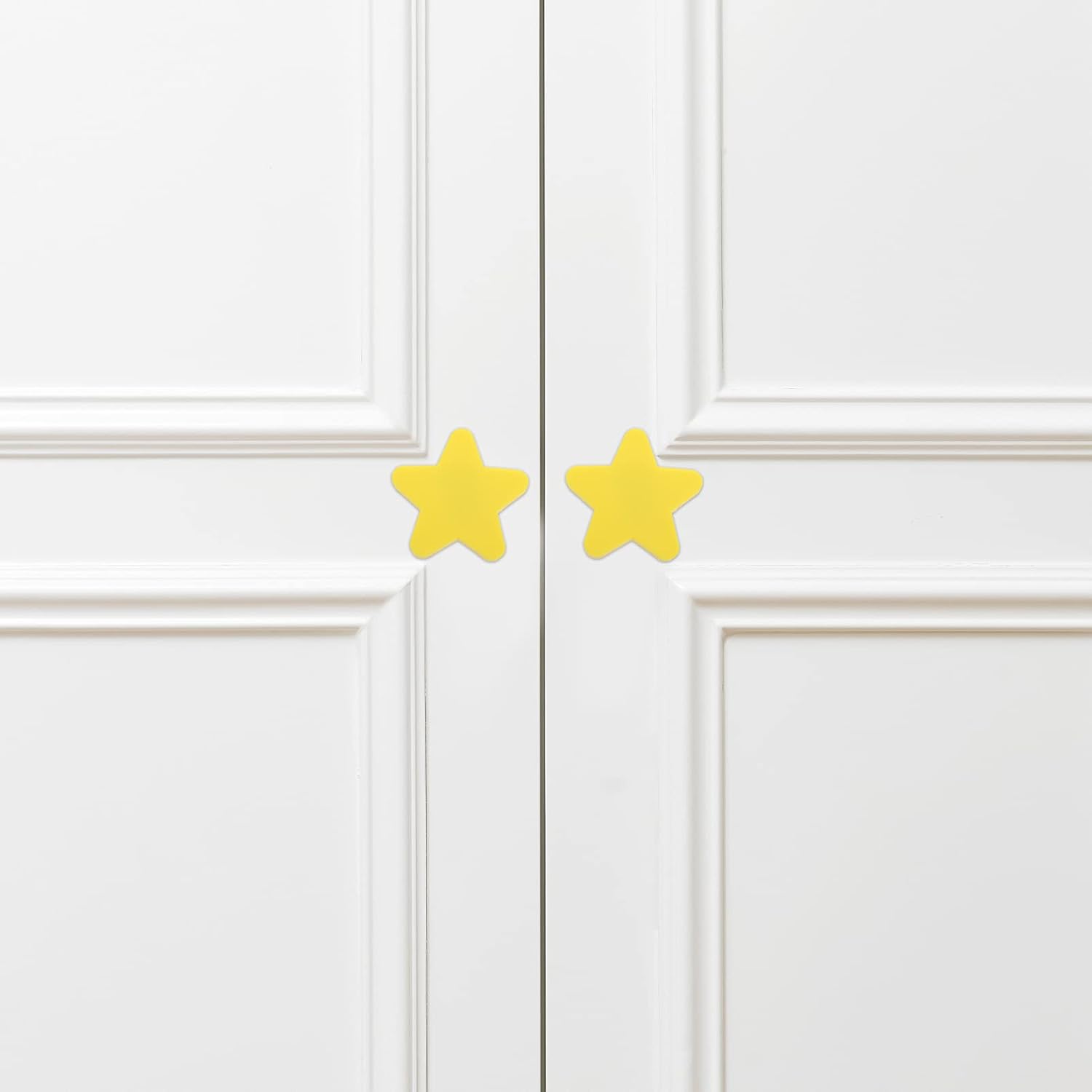 Star Cabinet Pulls Drawer Pull Handles Decorative Dresser Pulls Nursery Furniture Knobs 4pcs Wardrobe Cupboard Bookcase Yellow (White 5.4x5.4cm) (Yellow 5.1x5.1cm)