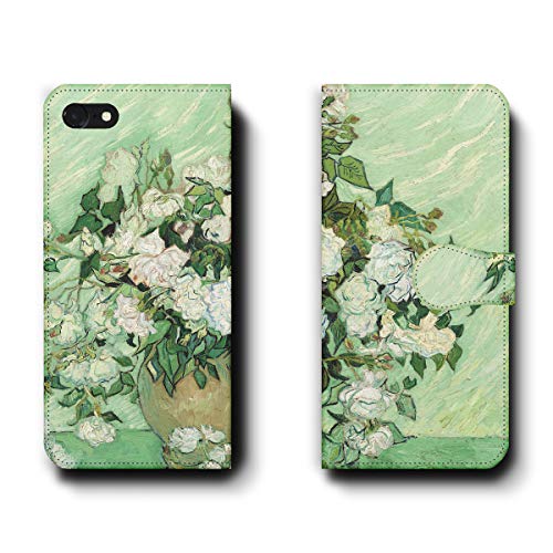 iPhone14 フィンセント ファン ゴッホ バラのある花瓶 475 スマホケース 手帳型 全機種対応 ケース 人気 絵画 耐衝撃 レザー調 丈夫 名画 人気 携帯ケース