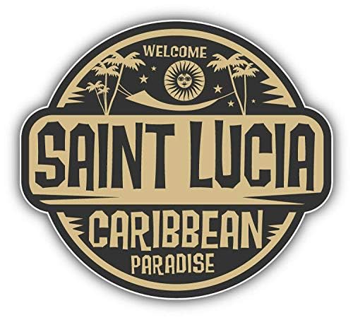 Saint Lucia Welcome Label Round Metal 0.75" Lapel Pin Hat Shirt Pin Tie Tack Pinback3