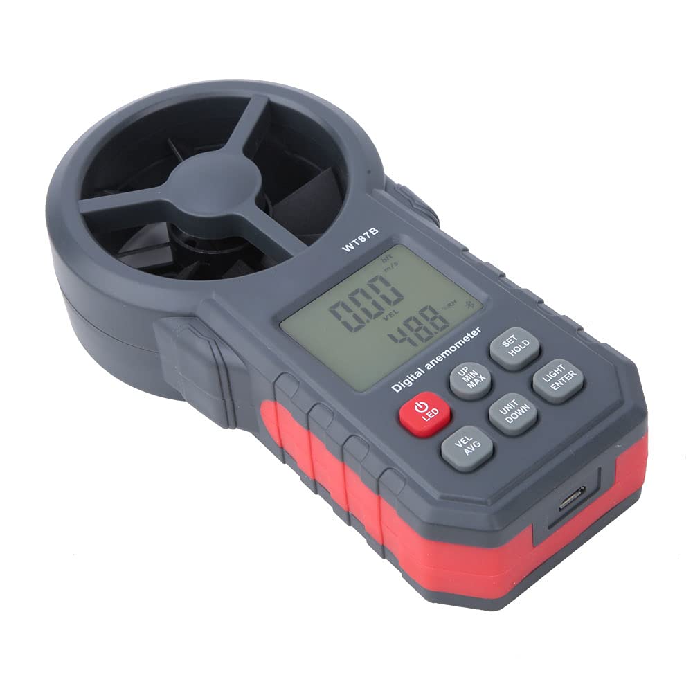Cyfrowy anemometr Wewnętrzna/zewnętrzna bezprzewodowa stacja pogodowa Wt87b Przenośny przenośny USB Miernik cyfrowy Bluetooth Tester prędkości powietrza do wędkowania i polowania