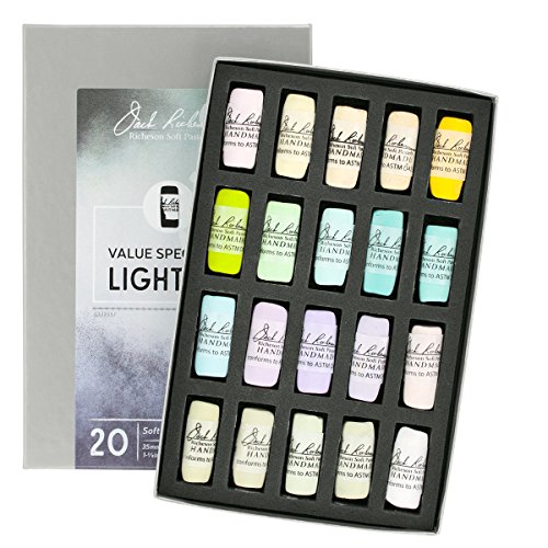 Jack Richeson Hand Rolled Soft Pastels Value Spectrum : Lights 5, 20 Piece Set