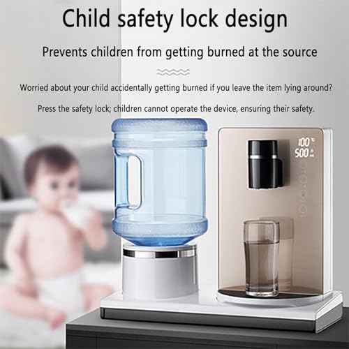 Distributore di acqua calda istantanea, macchina riscaldata da tavolo da 2200 W con blocco di sicurezza per bambini, 5 impostazioni di temperatura, 4 impostazioni di volume dell'acqua, per casa e