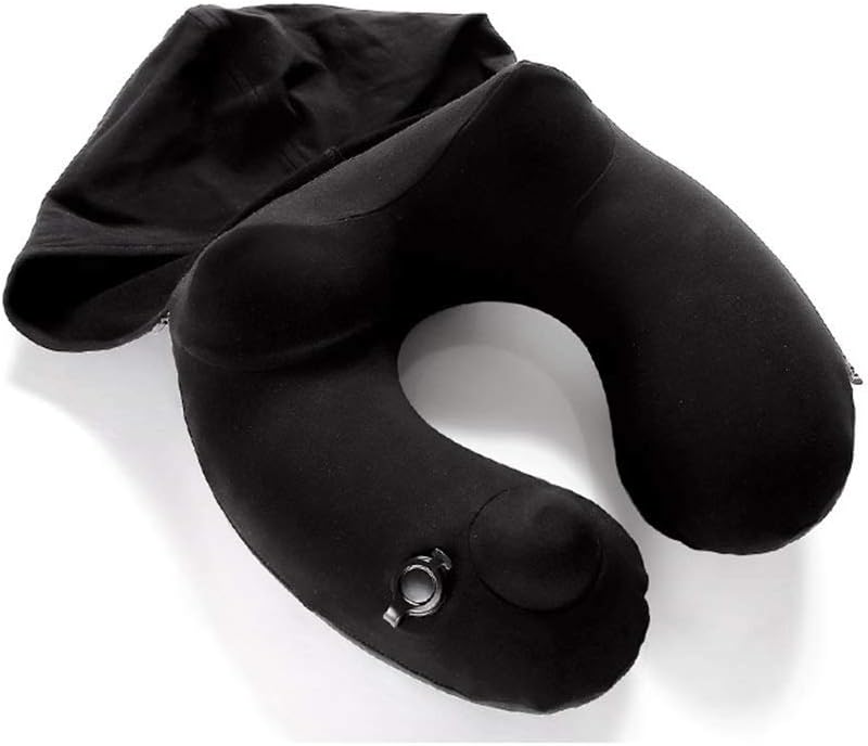 Neck Pillow, Convertible Travel for Airplane,Supports The, and Chin,Adjustable&Washable, U-Shaped with Hoop Cap