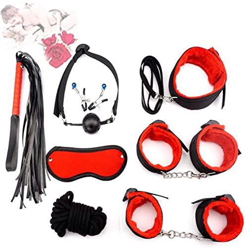 XinLace Ensemble Doux et Confortable avec 8 Sangles de Matelas réglables (Noir et Rouge)