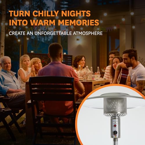 REALGLOW Umbrella Gas Patio Outdoor Heater - Heat Adjustable 13KW - Easy Ignition, Safety Tip-Over Switch - 27mm Regulator, Black Without Cover 6 REALGLOW Umbrella Gas Patio Outdoor Heater - Heat Adjustable 13KW - Easy Ignition, Safety Tip-Over Switch - 27mm Regulator, Black Without Cover - Image 6