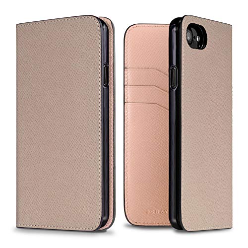 BONAVENTURA ボナベンチュラ ノブレッサ ダイアリーケース [iPhone SE/8/7/6/6s, グレージュ × シェルピンク] BODN8-GGSP iPhone SE/8/7/6/6sケース