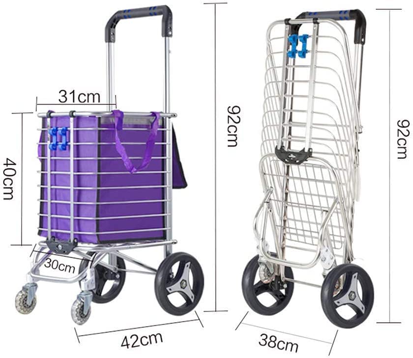 Einkaufstrolley Einkaufswagen-Trolley faltbar – 70 kg Ladekapazität Rahmen aus Aluminiumlegierung abnehmbare… – Bild 6