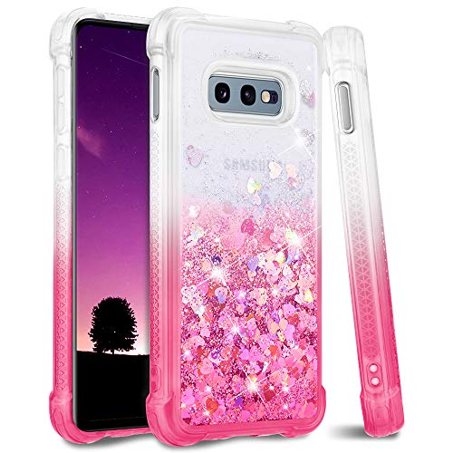 Ruky Galaxy S10e Case, Gradient Quicksand Series Glitter Flowing Liquid Floating Soft TPU Bumper Cushion Protective Girls Women Phone Case for Samsung Galaxy S10e (Gradient Pink)