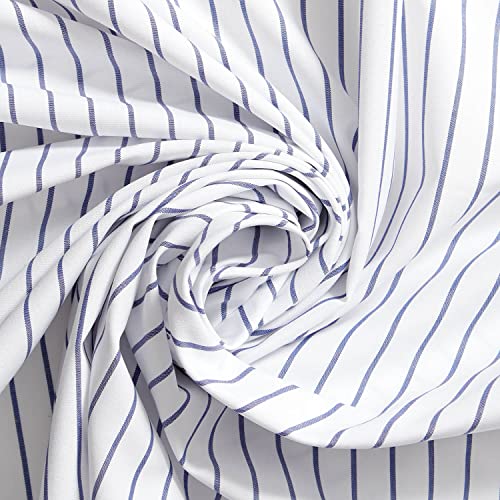 Luxurious Imperial Blue Pinstripe Poplin Fabric - Effortlessly Stylish 58/59 Inch Shirting Material Sold by the Yard 3 Luxurious Imperial Blue Pinstripe Poplin Fabric - Effortlessly Stylish 58/59 Inch Shirting Material Sold by the Yard - Image 2