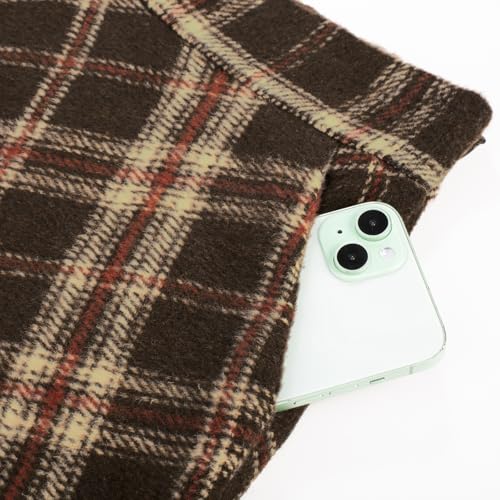 Belle Poque Women Plaid Skirt with Pockets Midi Length High Elastic Waisted A Line Vintage Work Skirts for Office Casual3