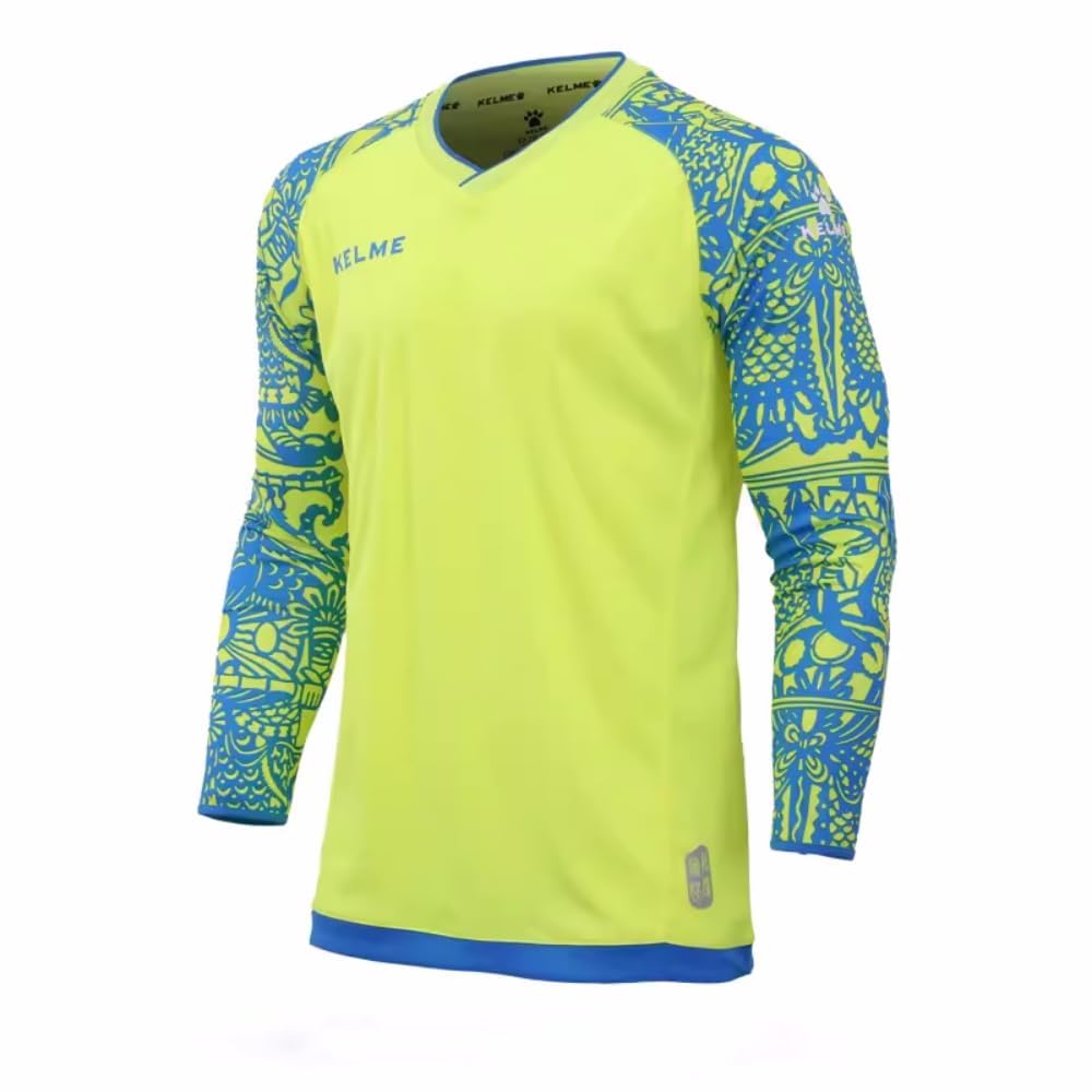 Kelme Kids Boys Football Goalkeeper Shirts Soccer Goalkeeper Goalie Tops Jersey Football Training Tops Activewear Green