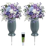 Niuny Vasi Per Cimitero 2pcs Vaso Per Tomba Da Cimitero In Plastica Vaso Funebre Con Picchetto Vasi Funerari Vasos Plastica Per Tomba Decorazione Per Tombe Per Cimiteri e Commemorazioni
