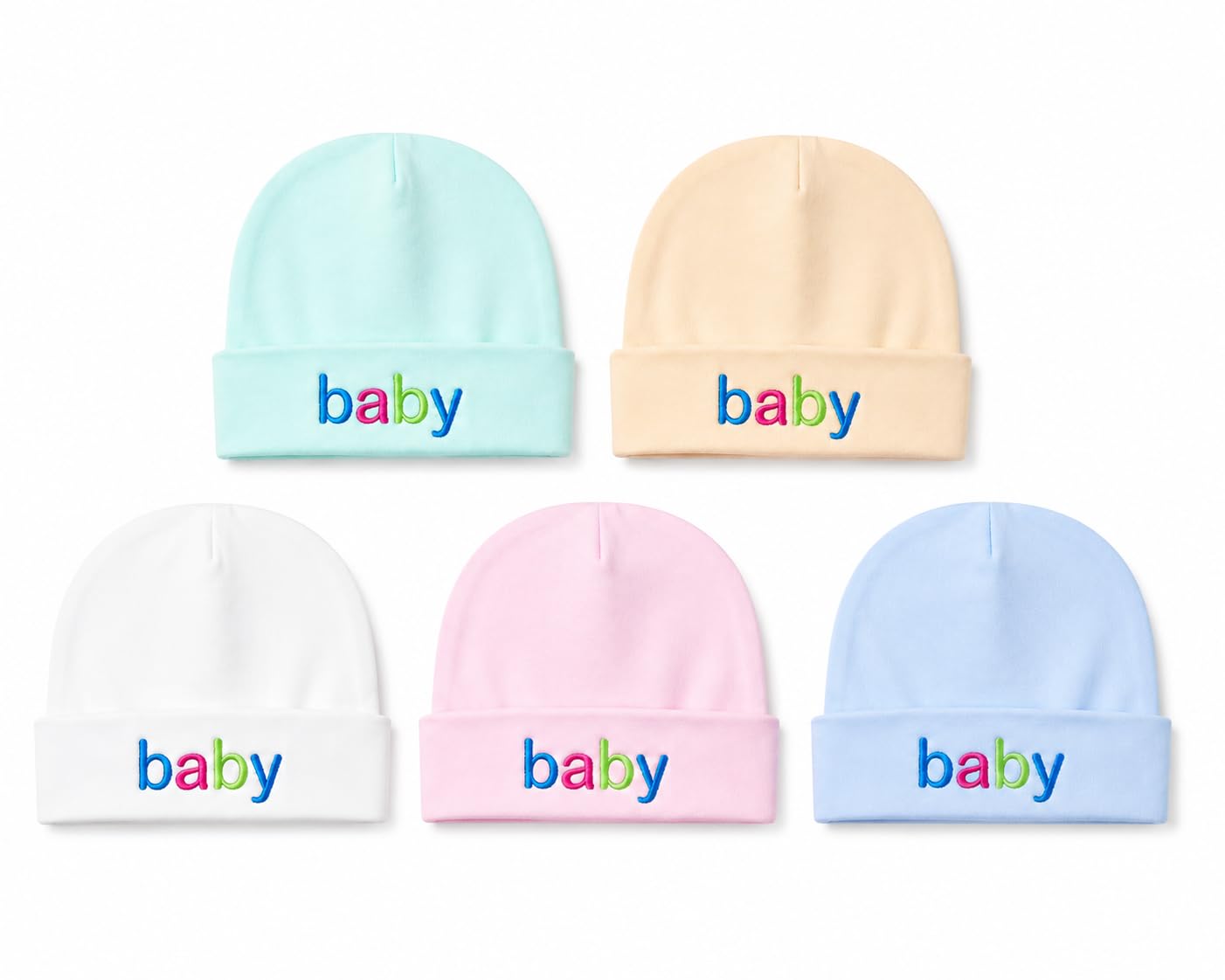 New Born Baby Soft Cotton Plain Caps for Boys & Girls (0-1 Years) | Breathable Hats/Topis for Newborns (Multicolor)-picture-35