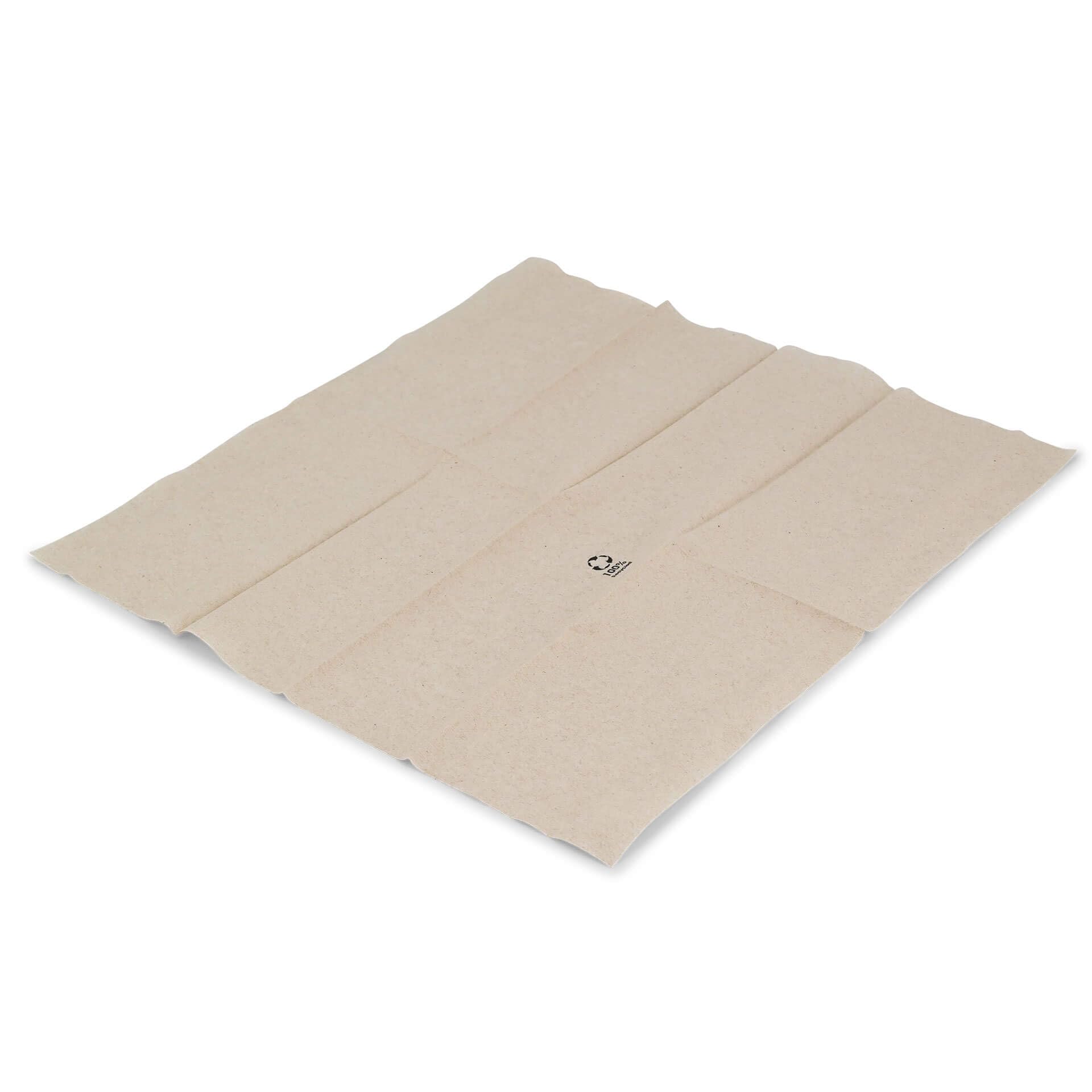 BIOZOYG servilletas de papel reciclado 33x33 cm sin blanquear I servilletas marrón 1 capa I servilletas para gastronomía 1/8 pliegue I servilletas para pizza I servilletas de fiestas 4800 unidades