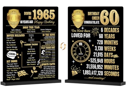 Panneau de table pour 60e anniversaire avec support « happy 60 years old birthday »