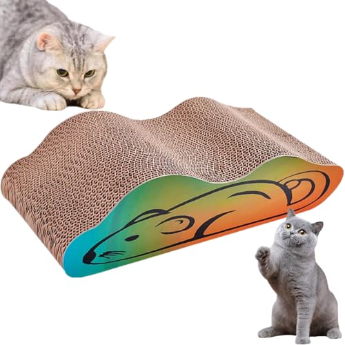 Shnmersy 猫爪とぎ ダンボール ネズミ型 猫用段ボールつめとぎ 爪研ぎ 高密度 長持ち 安定 猫ソファーベッド ストレス解消 運動不足改善 家具破壊防止 猫爪研ぎポール 猫おもちゃ