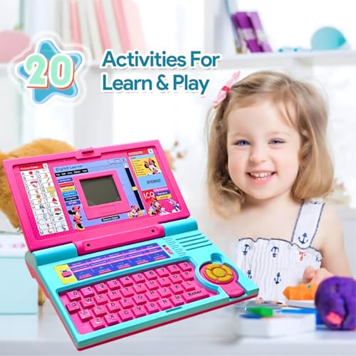 Storio Minnie Mouse Educational Laptop Computer Toy with Mouse | 1 Year Extended Warranty | Kids Above 3 Years | 20 Fun Activity Learning | Learn Letter Words Games Mathematics Music Logic Memory 5 51syvXkRiYL