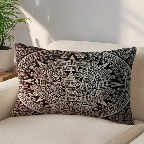 Funda de almohada rectangular maya en felpa de lujo con tejido premium resistente al desgaste 6