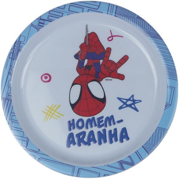 Tuut Prato Fundo de Melamine Disney Homem Aranha 21cm – Produto Oficial
