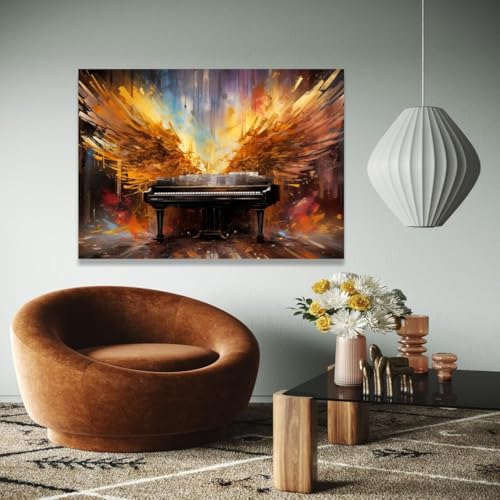 Tableaux abstraits de piano sur toile 60x90cm, impression art mural moderne