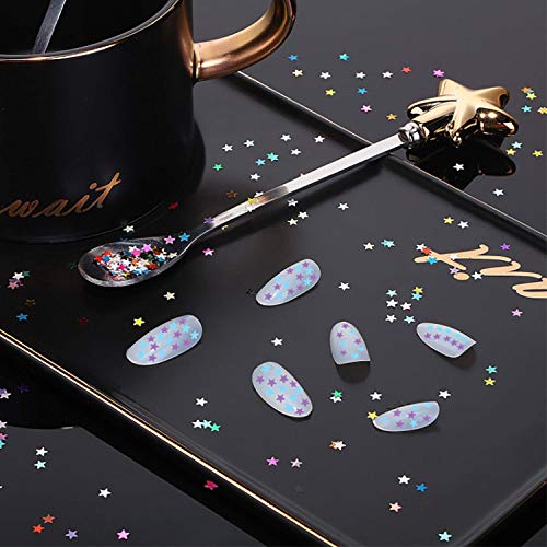 Art Craft Glitter, Star Shape Glitter Confetti for Christmas New Year Cards, Handcrafts, DIY Home Decoration, Party Festival, Nail Art- 0.35oz (10g) (Multicolor) - Thumbnail 2
