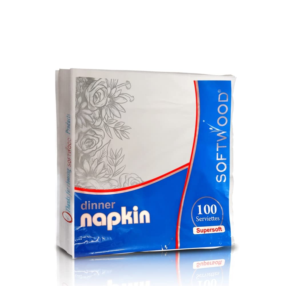 PM Softwood Dinner Napkin Non- Voven100 Serviettes (Pack of 1)