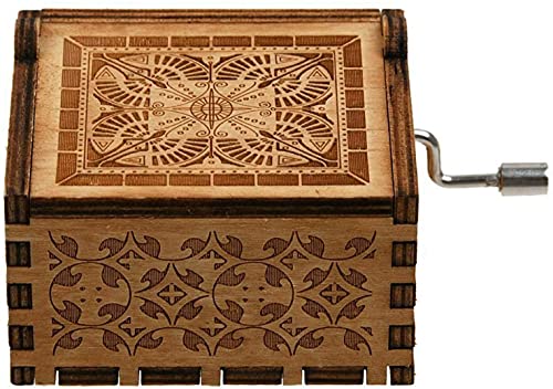 Image of Zesta Cant Help Falling in Love Musical Box Gift | Romantic Music Crank Mini Collectible for Girlfriend, Boyfriend, Husband, Wife | Unique Musical Gifts for Music Lovers | Vintage Wooden Box