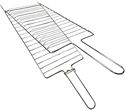 Grelha Dupla Abaulada para Churrasqueira Churrasco Peixes Frango Linguiça carnes