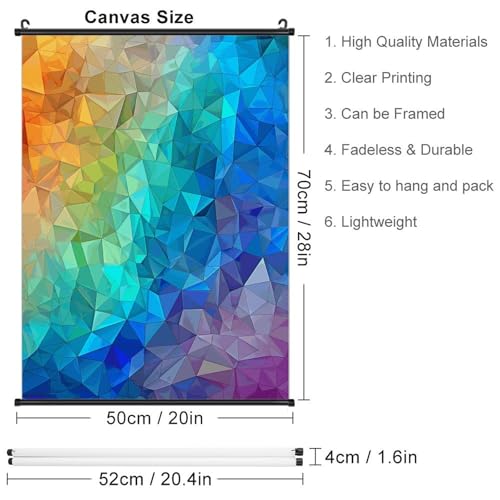 Poster en toile imperméable élégant art mural arc-en-ciel de qualité