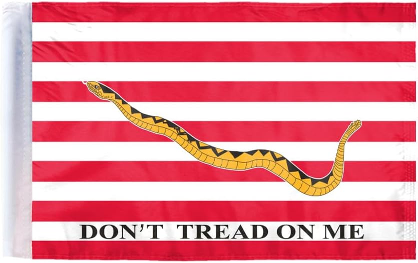 AGAS 1st Navy Jack Don't Tread On Me Tea Party 2x3 2'x3' Heavy Duty 200 Denier Nylon Flag, United States Navy Flag