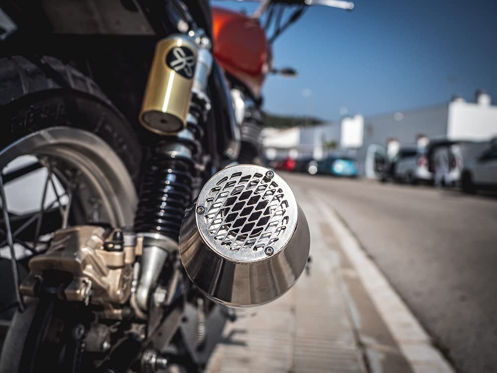 Silenciador homologado universal sin tubo de enlace GPR Ultracone Inox Cafè Racer Compatible con Moto Guzzi California III 1987/1993