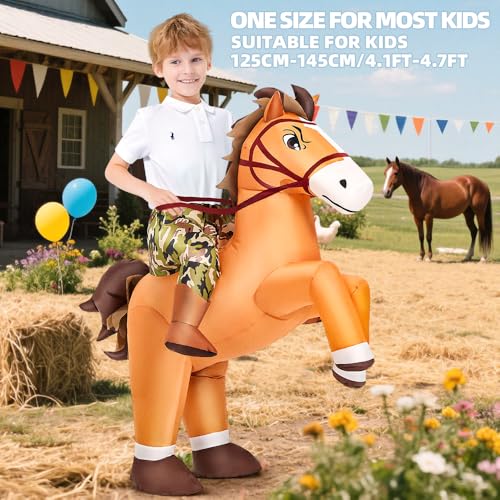Disfraz Inflable de Caballo para Niños 7-10 años miniatura 3